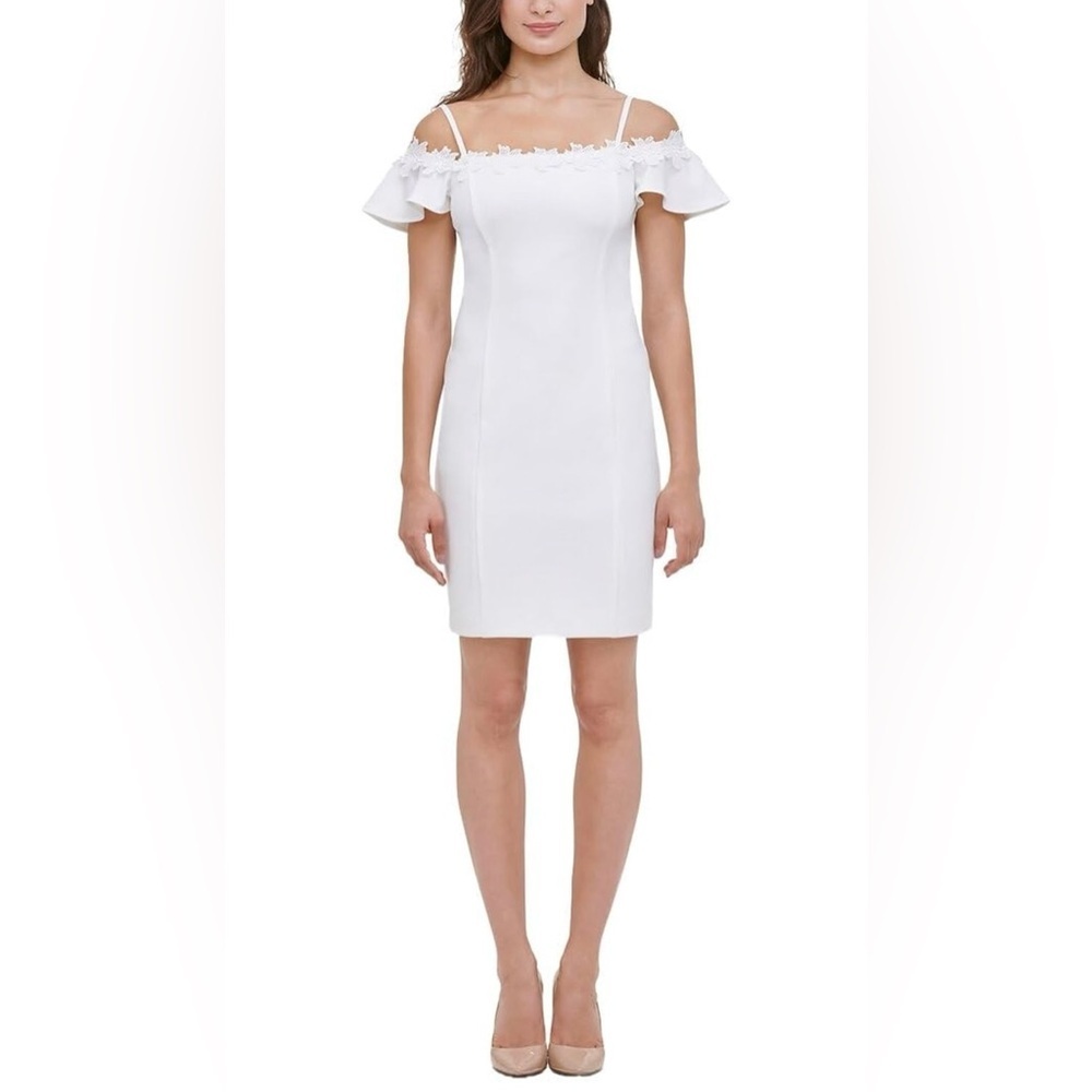 kensie Women's Off The Shoulder Shift W/Lace Trim